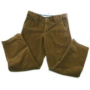 L.L. Bean Mens Comfort Waist Brown Corduroy Pants 36W X 29L 98% Cotton